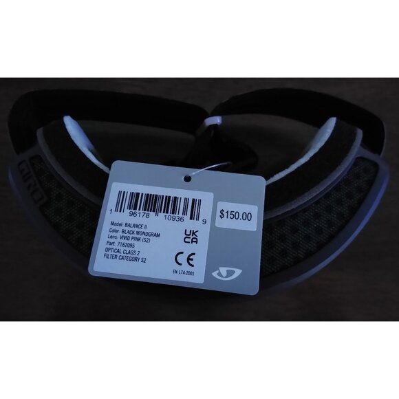 Giro Balance II Ski Snow Goggles Snowboard Black Monogram Vivid Pink - Picture 10 of 12